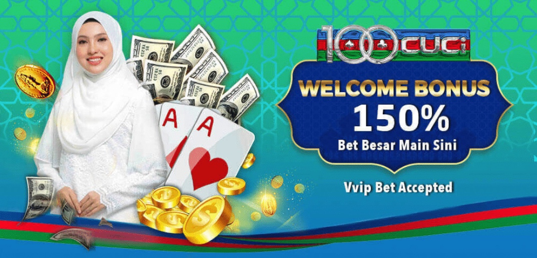 100cuci 150% welcome bonus