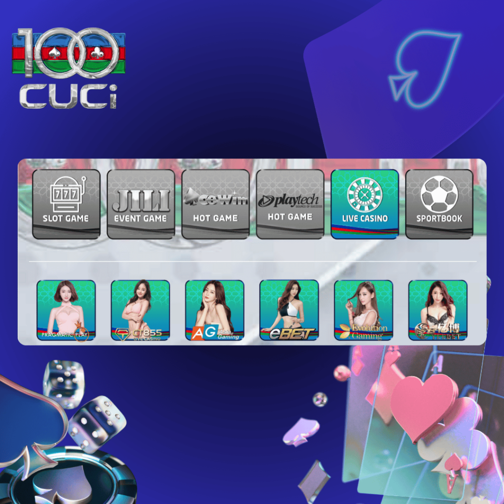 100cuci live casino games